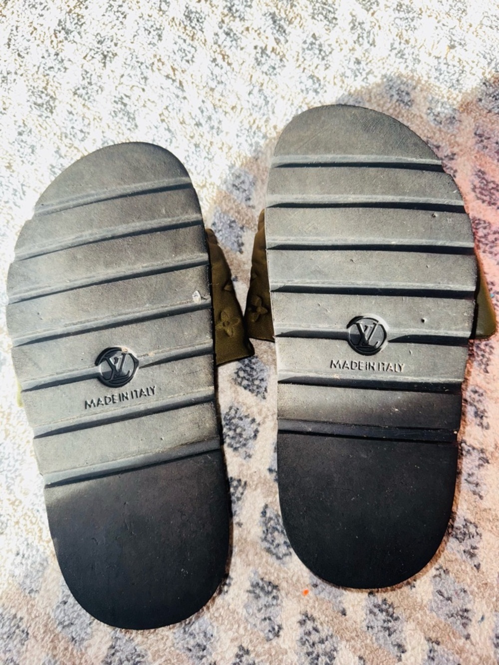 Louis Vuitton Olive and Brown Monogram Padded Slide Sandals - Picture 7 of 9